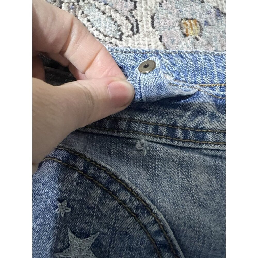 Vintage Y2K Akademiks AKDMKS Flare Patch SZ 15 33” waist Jeans Streetwear 90s - Picture 7 of 10